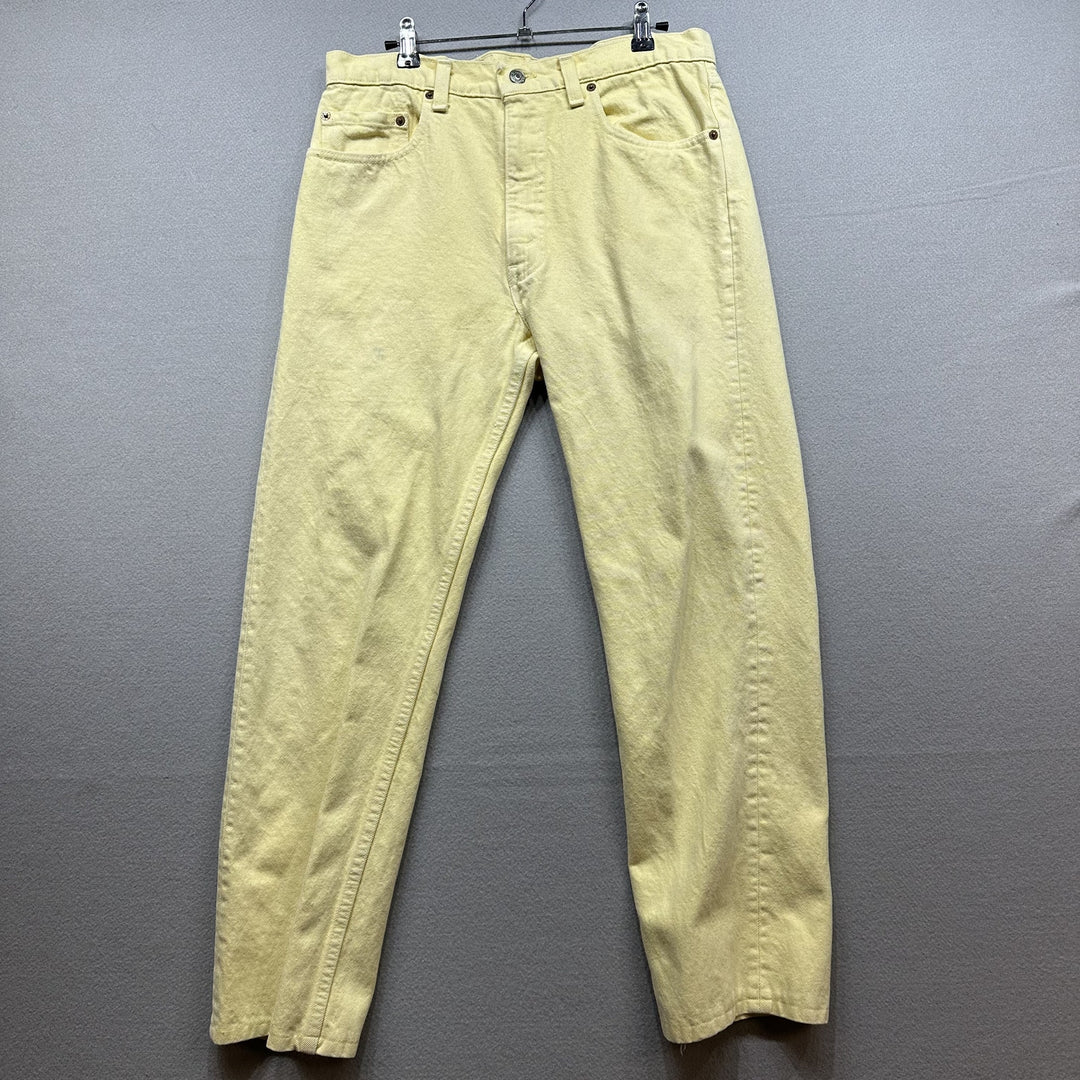 Vintage 90s Levi's 505 Yellow Jeans Size 32