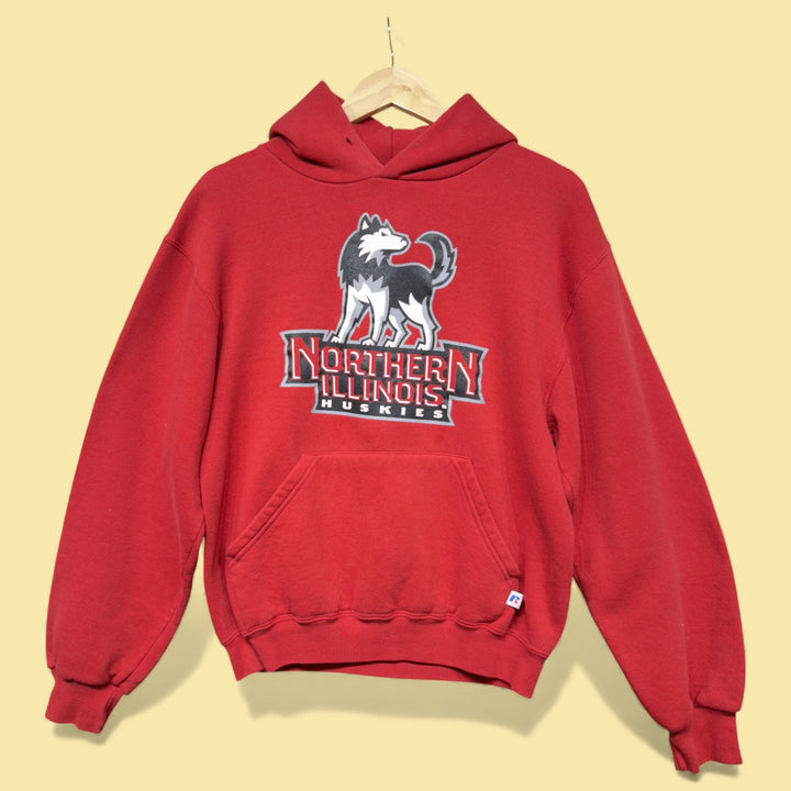 Vintage Northern Illinois Huskies 2000s Y2K Russell Hoodie Size Small
