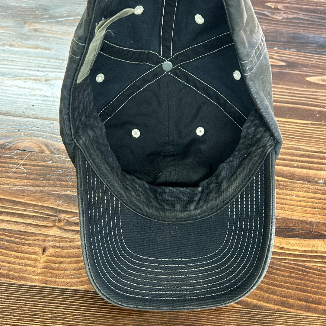 Vintage 2000s Grey Nike Embroidered Spell Out Swoosh Distressed Strapback Hat