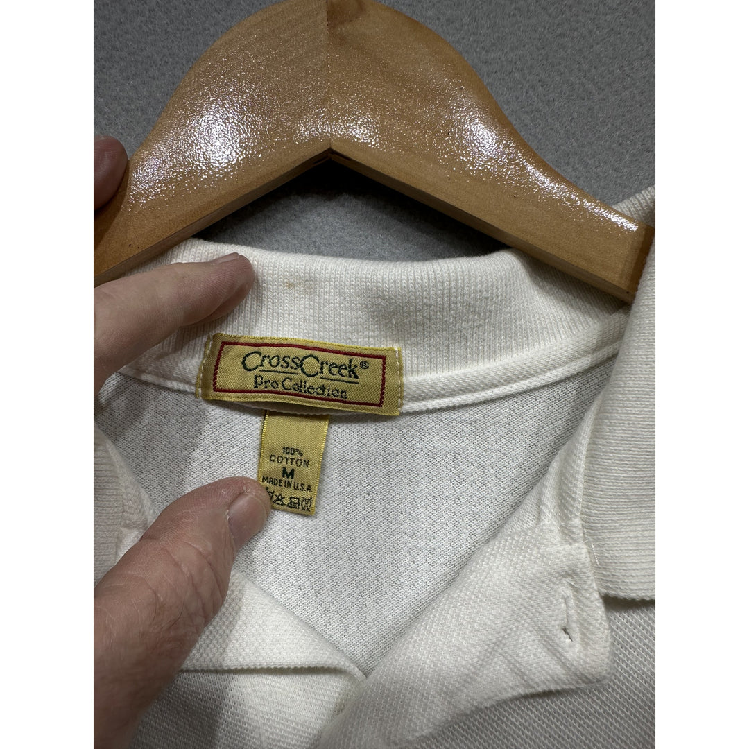Vintage Michigan White Polo Shirt Size Medium