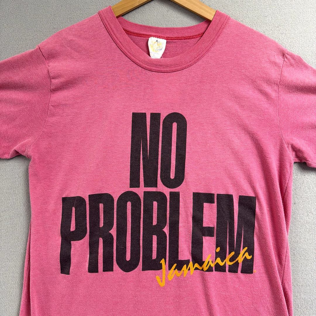 Vintage Jamaica No Problem Pink T Shirt Size Large