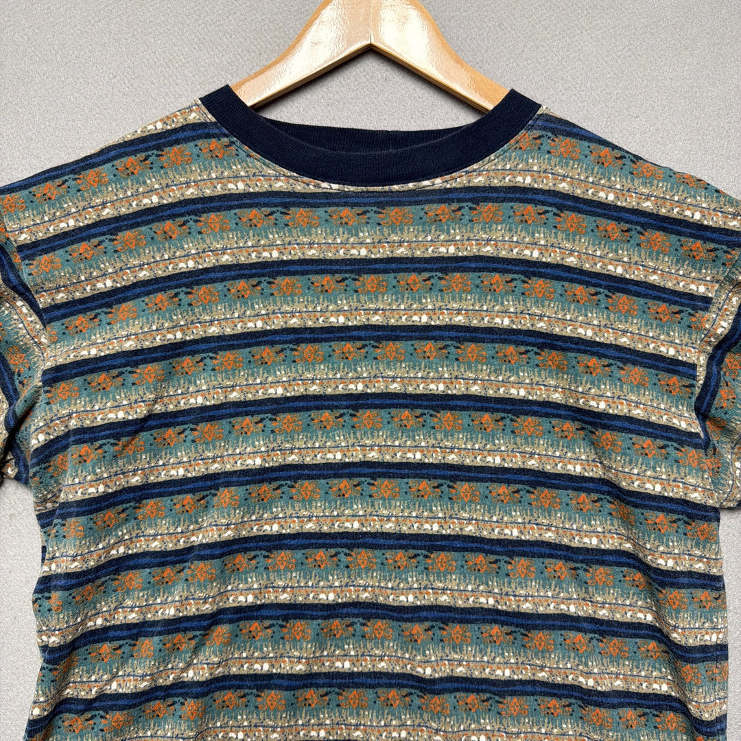 Vintage Bugle Boy Striped Crop Shirt Size Large
