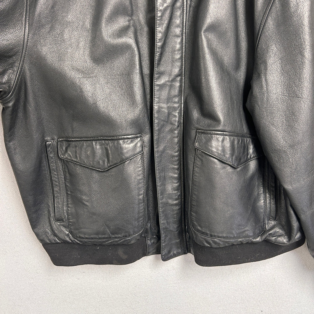 Vintage Durkee's Express A2 Leather Bomber Jacket Size XXL