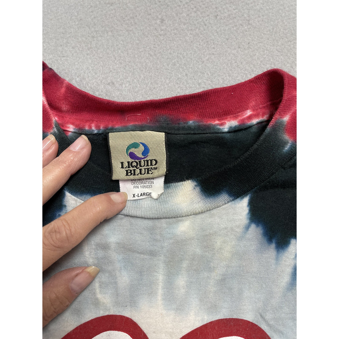 2002 Rolling Stones Liquid Blue Tie Dye Double Sided Shirt XL