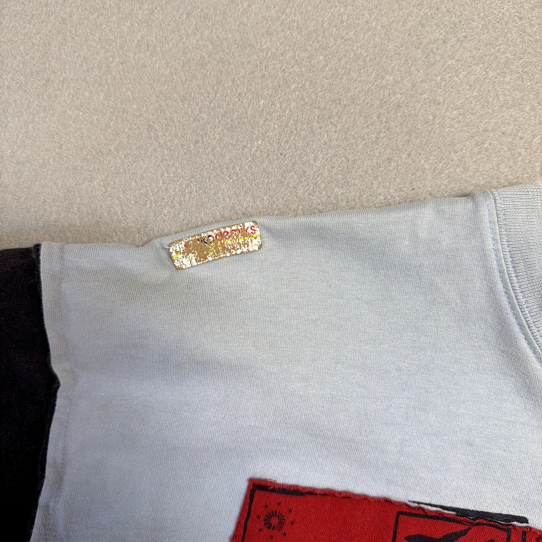 Vintage AKDMKS Travel Stamps T Shirt Size XL