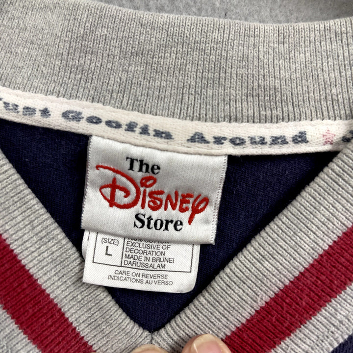 Vintage Disney Store Goofy Embroidered Logo V Neck Shirt Large