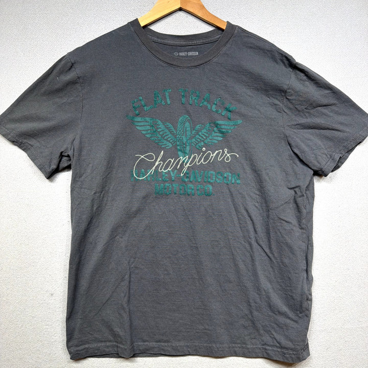 Harley Davidson Flat Track Winged Wheel T Shirt Size Large