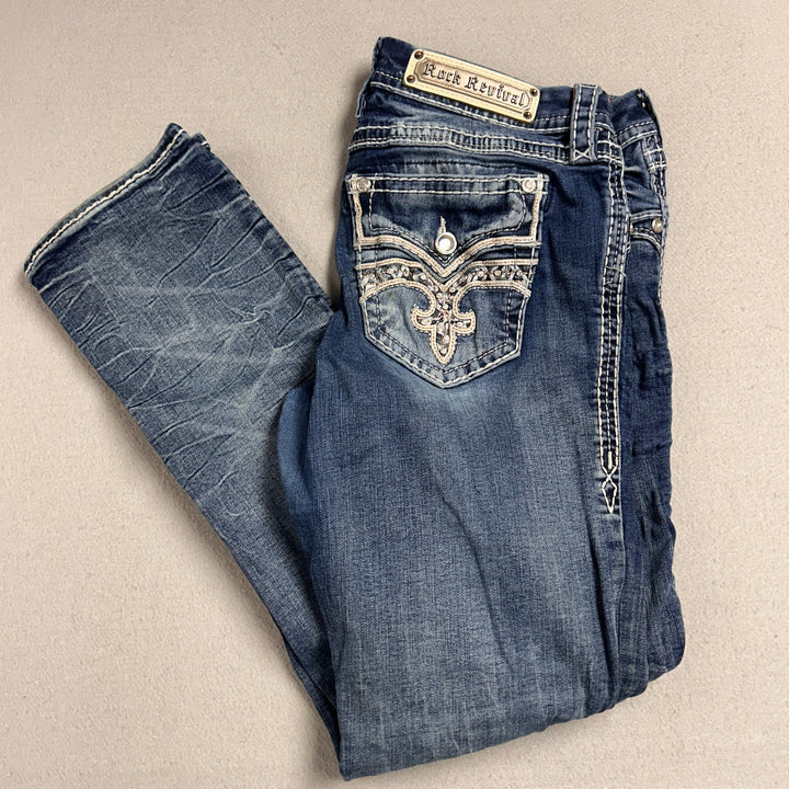 Women's Rock Revival Shaylee Straight Big Stitch Jeans 34x32