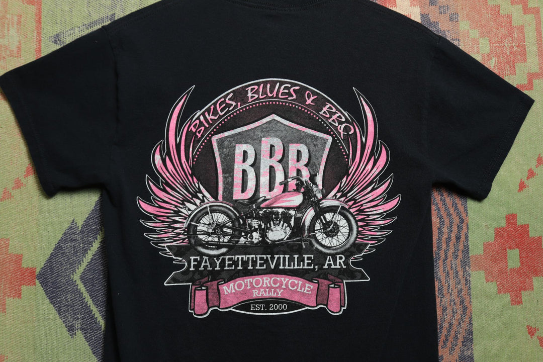 Bikes Blues and BBQ Vintage T Shirt Y2K 2000s Small
