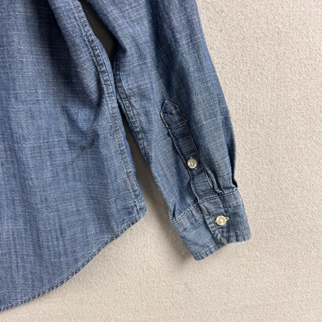 Polo Ralph Lauren Chambray Denim Kids Button Down Shirt Size Large
