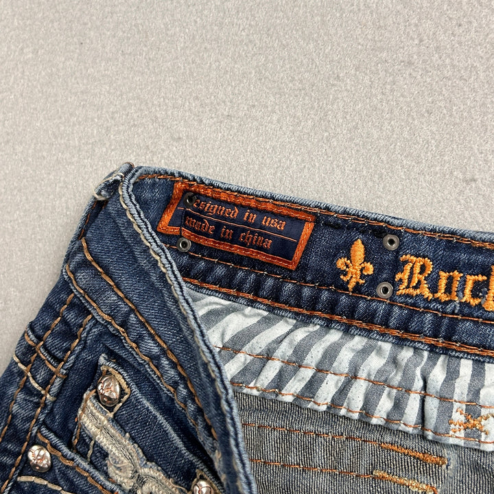 Women's Rock Revival Paula Boot Cut Big Stitch Jeans 34x32