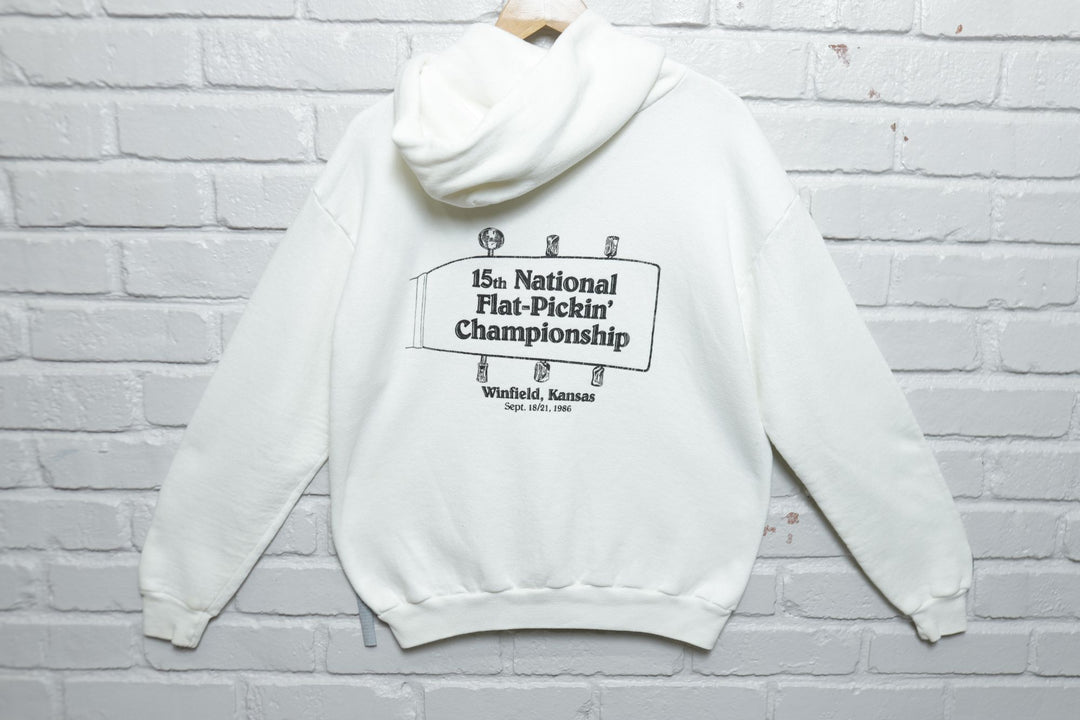 1986 Flat Pickin Championship Vintage Hoodie XL 80s