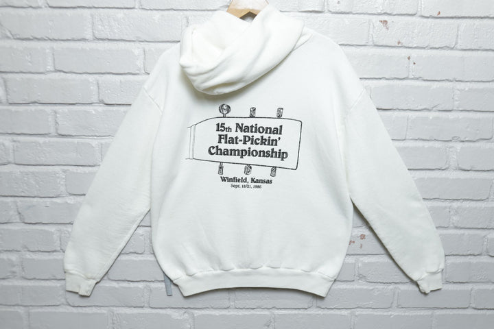 1986 Flat Pickin Championship Vintage Hoodie XL 80s