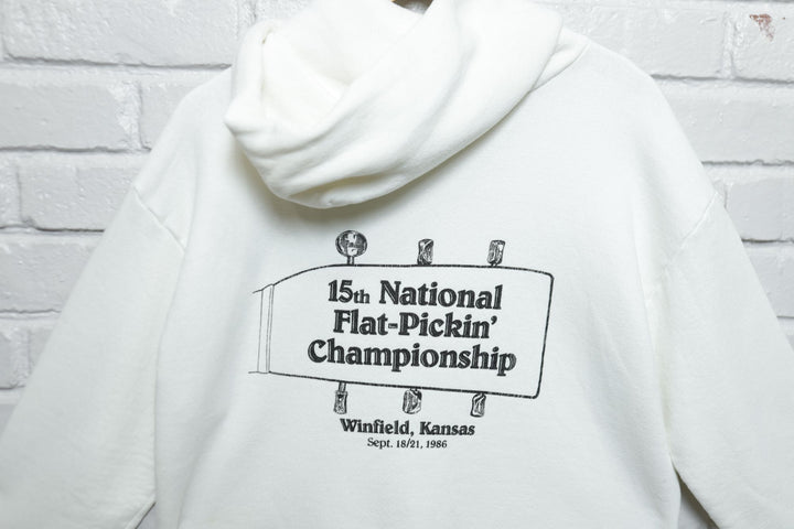 1986 Flat Pickin Championship Vintage Hoodie XL 80s