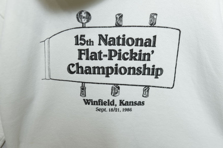 1986 Flat Pickin Championship Vintage Hoodie XL 80s