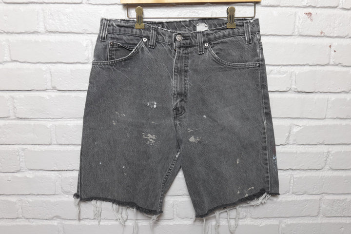90s Vintage Levi's Black Denim Jean Shorts Size 33/9
