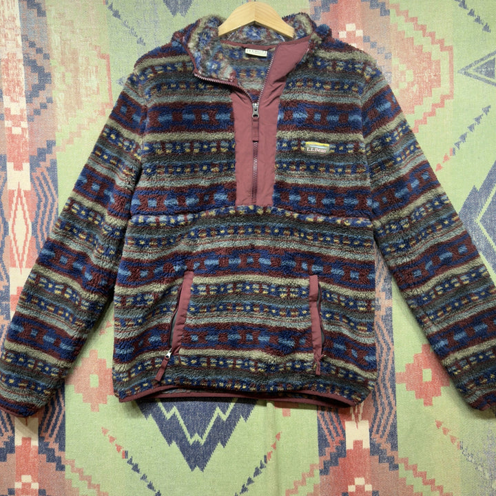 LL Bean Vintage Fleece Half Zip Jacket Small 2000s
