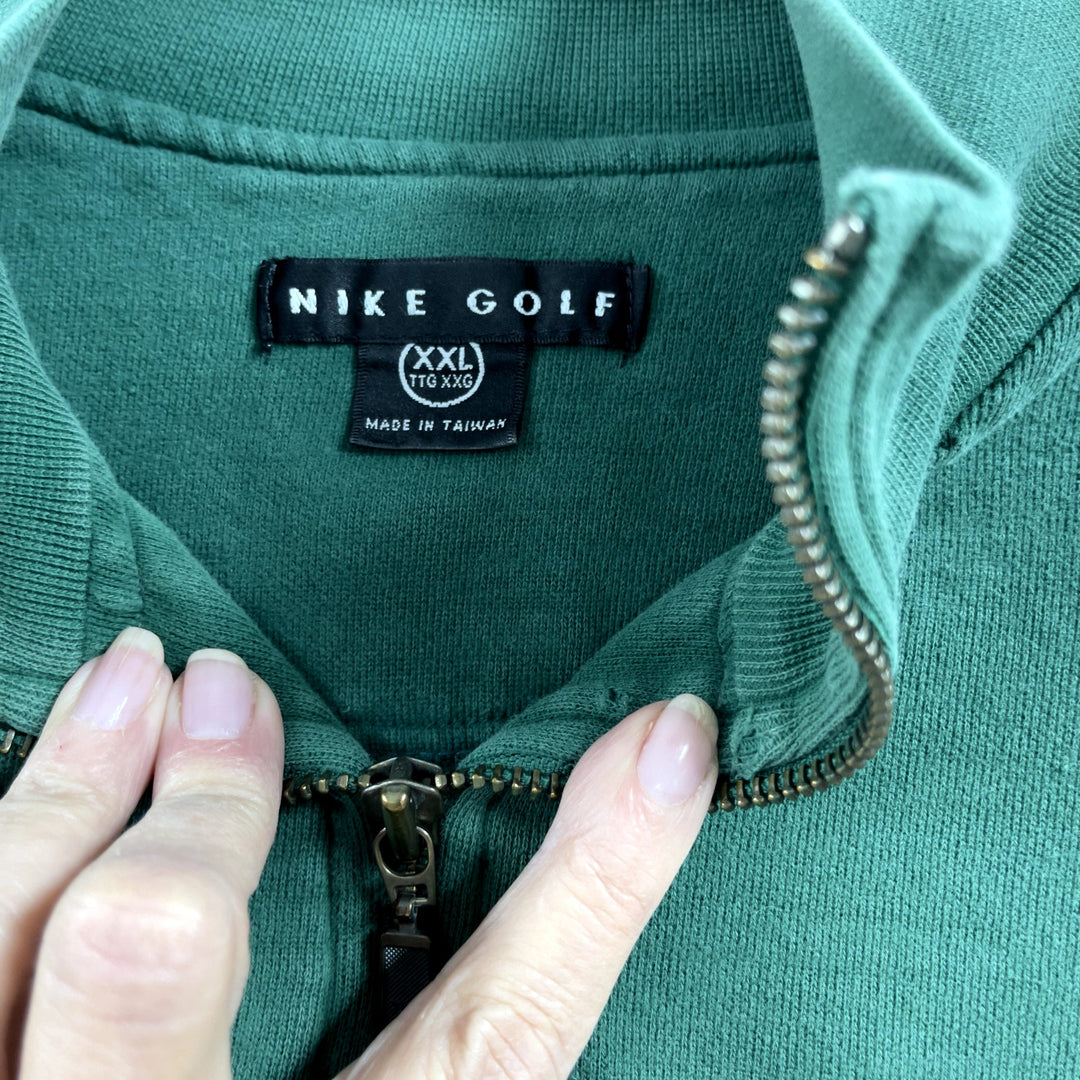 90's Nike Golf Men's Green Quarter Zip Sweater Size 2XL