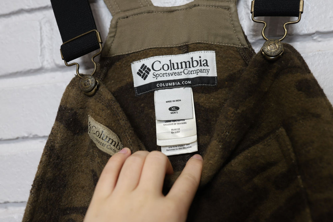 2000s columbia heavy wool blend gallatin range camo overalls size xl