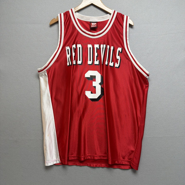 Vintage Wilson Red Devils Basketball Jersey Size XL