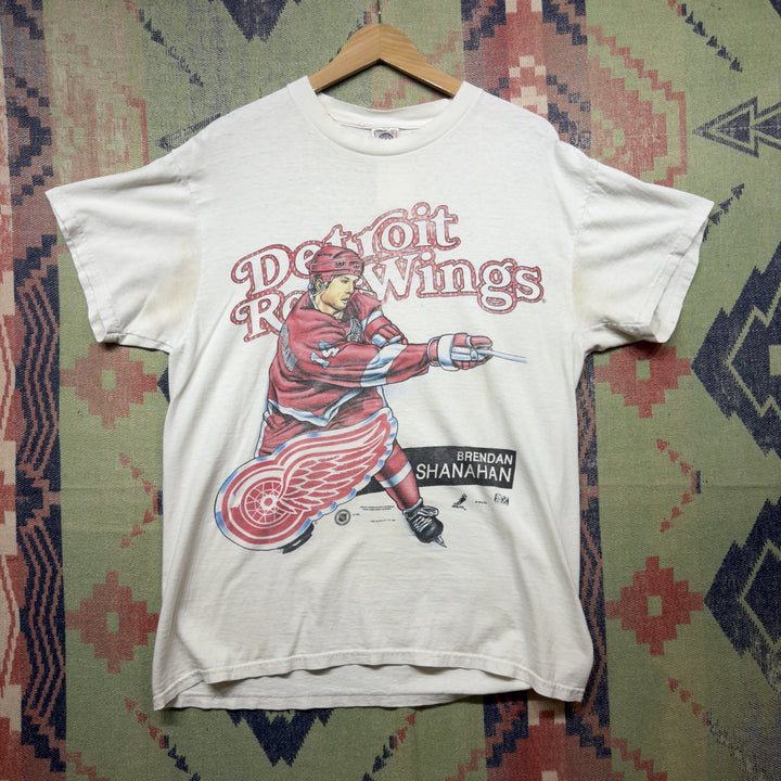 Detroit Red Wings Vintage Brendan Shanahan T Shirt Size Large 90s