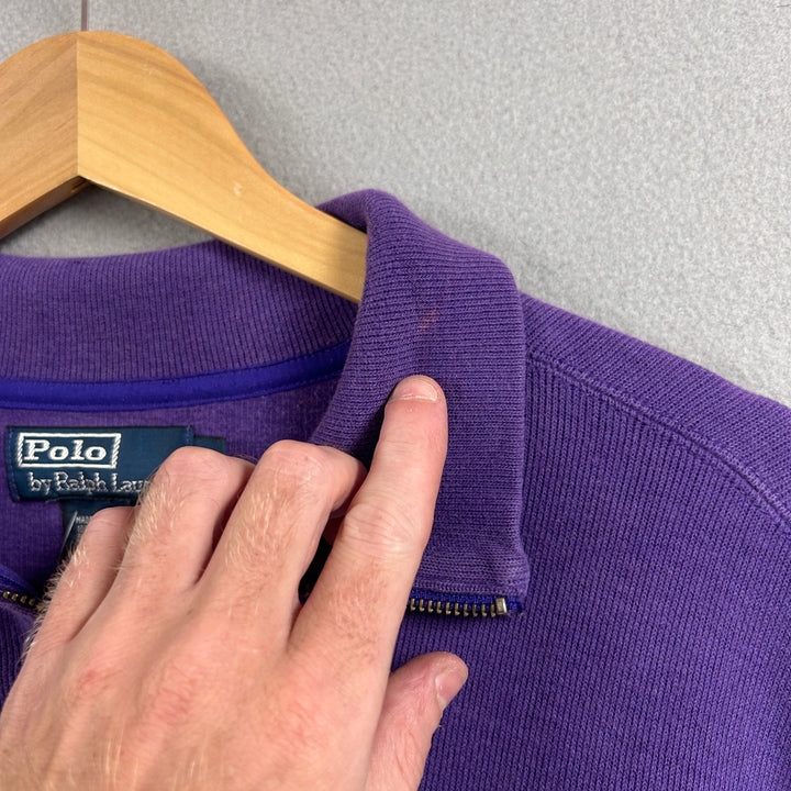Vintage Polo Ralph Lauren Purple Quarter Zip Sweater Size Large