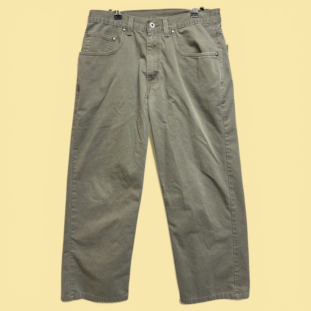 Vintage 90s Levi's Dry Goods Green Baggy Pants Size 33