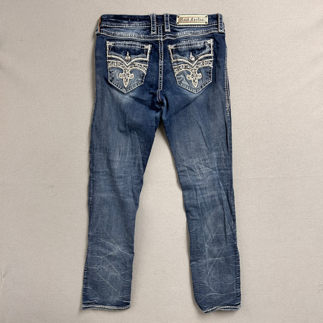 Women's Rock Revival Shaylee Straight Big Stitch Jeans 34x32