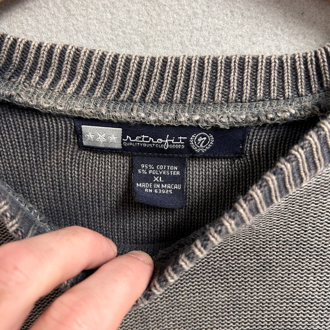 Vintage Retrofit Gray Paneled Sweater Size XL