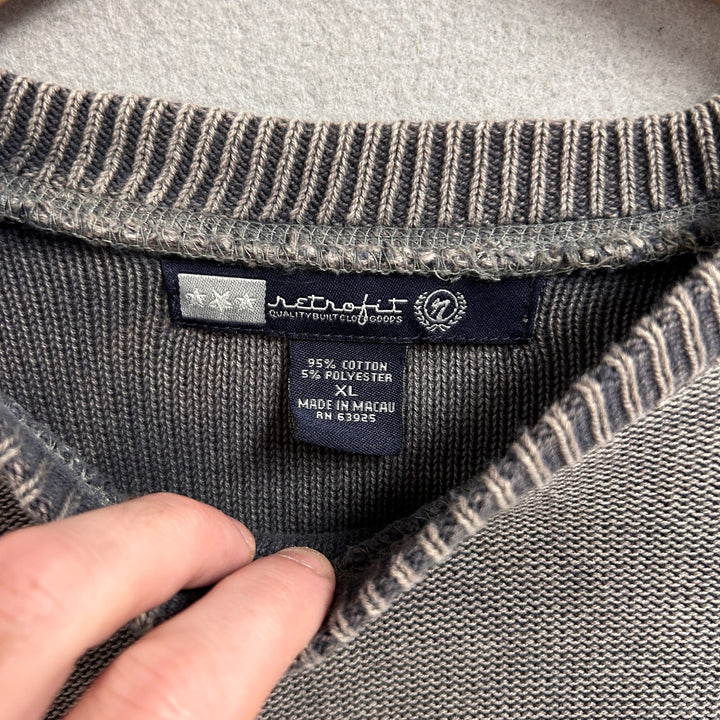 Vintage Retrofit Gray Paneled Sweater Size XL