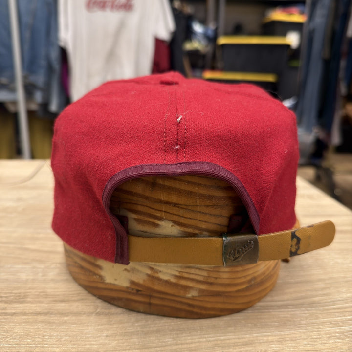 Vintage 80s Arkansas Razorbacks Wool Script Strap Back Hat