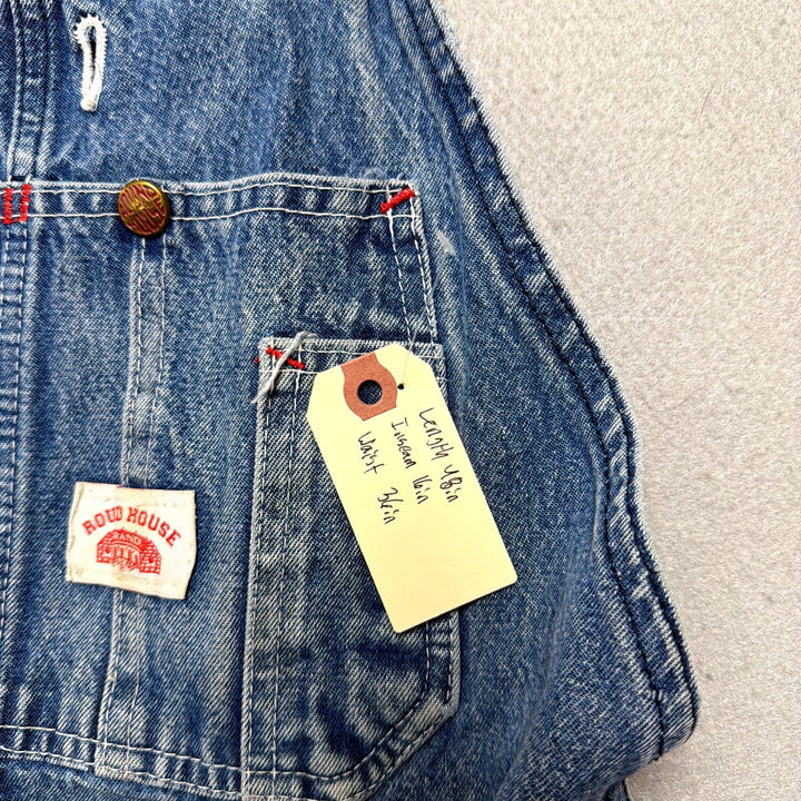 Vintage Roundhouse Made in USA Cut Off Overalls Size 36