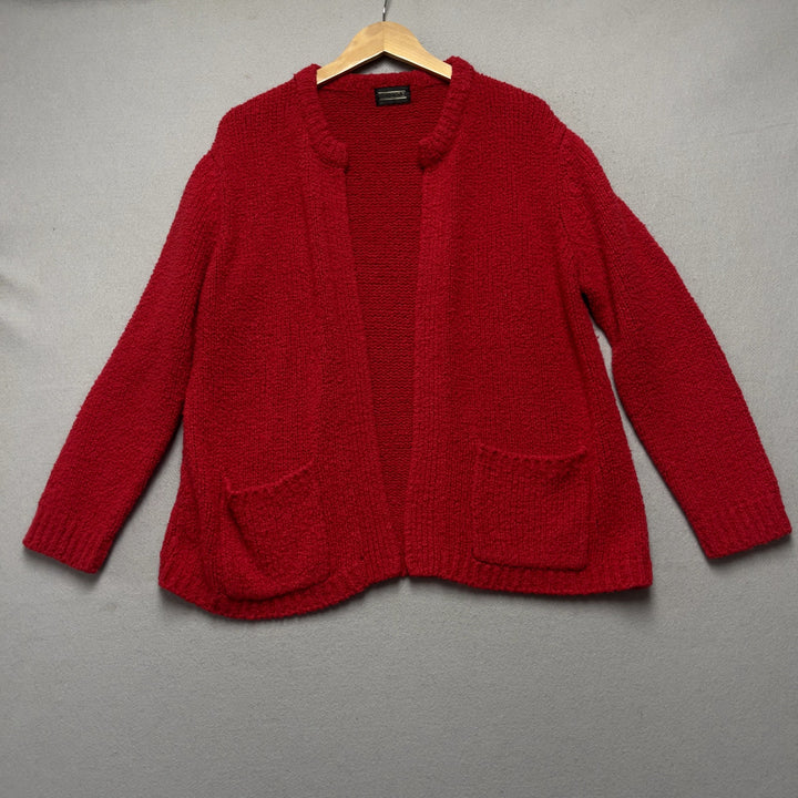 90's Miceli Women's Red Cardigan Sweater Size Large