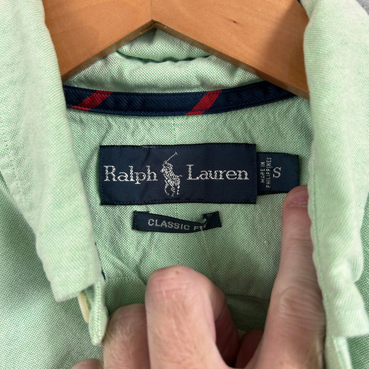 Vintage Polo Ralph Lauren Green Classic Fit Button Down Shirt Size Small