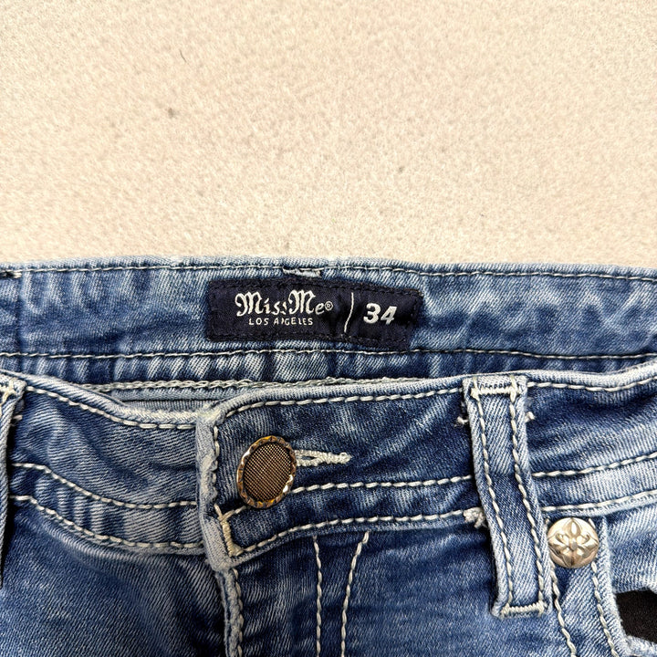 Vintage Miss Me Y2K Embroidered Pocket Jeans Size 34