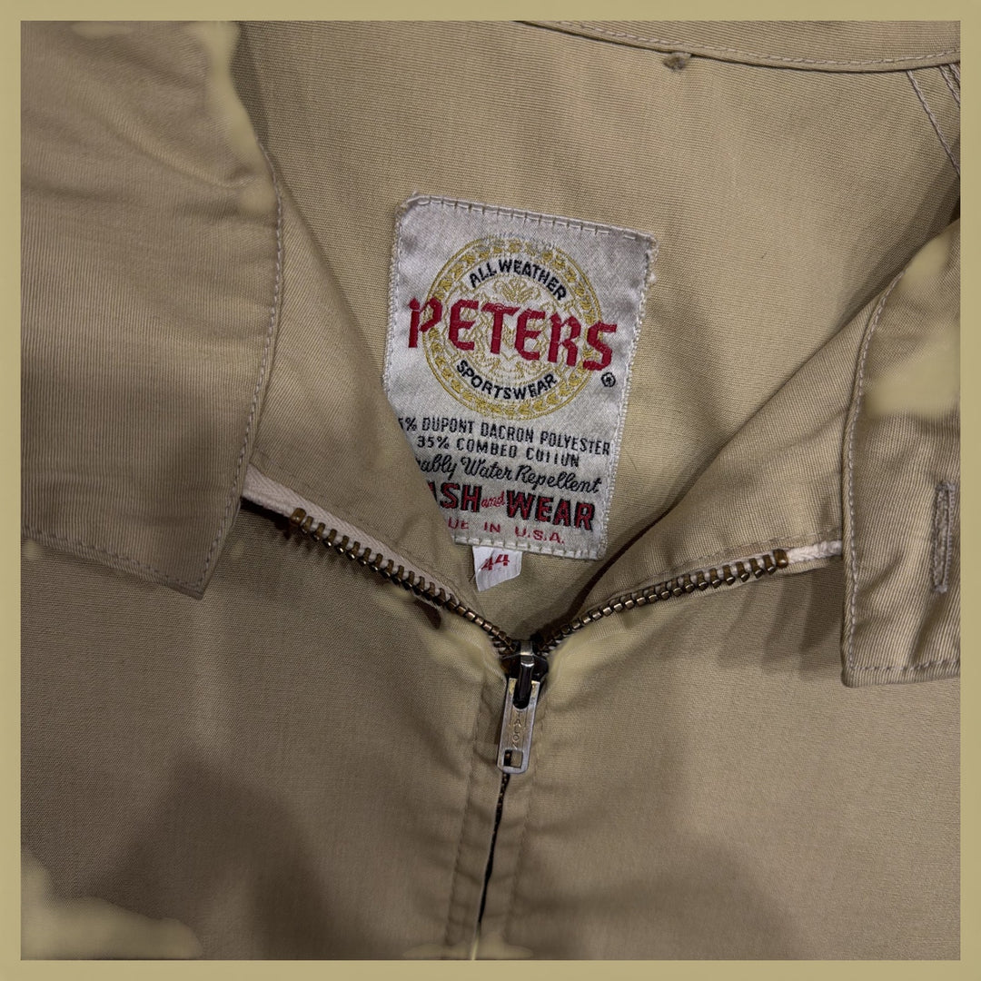 Vintage Peters All Weather 70s Harrington Jacket Size  Large