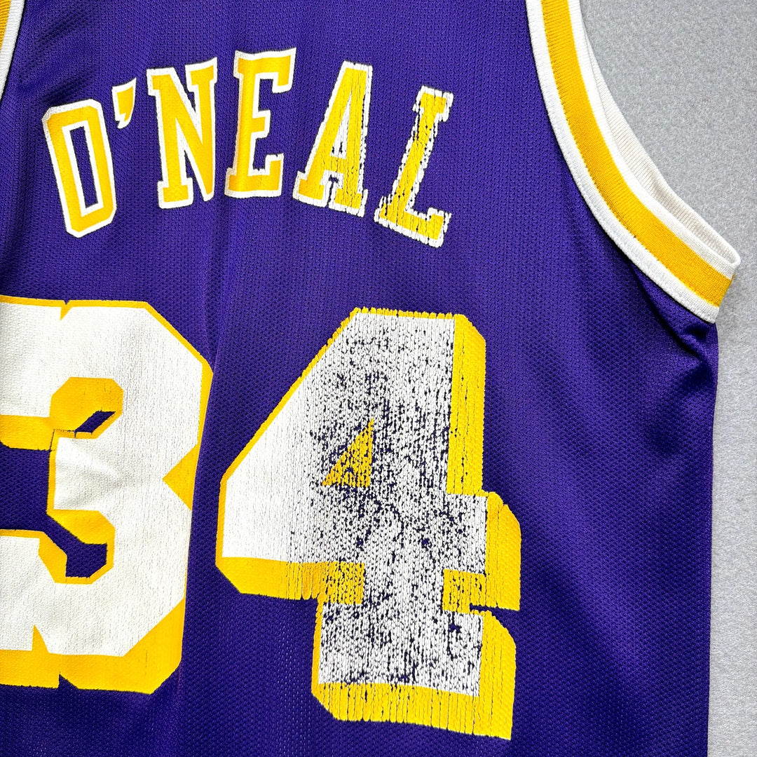 Vintage Shaquille O'neal Shaq Lakers Champion Jersey Size Medium