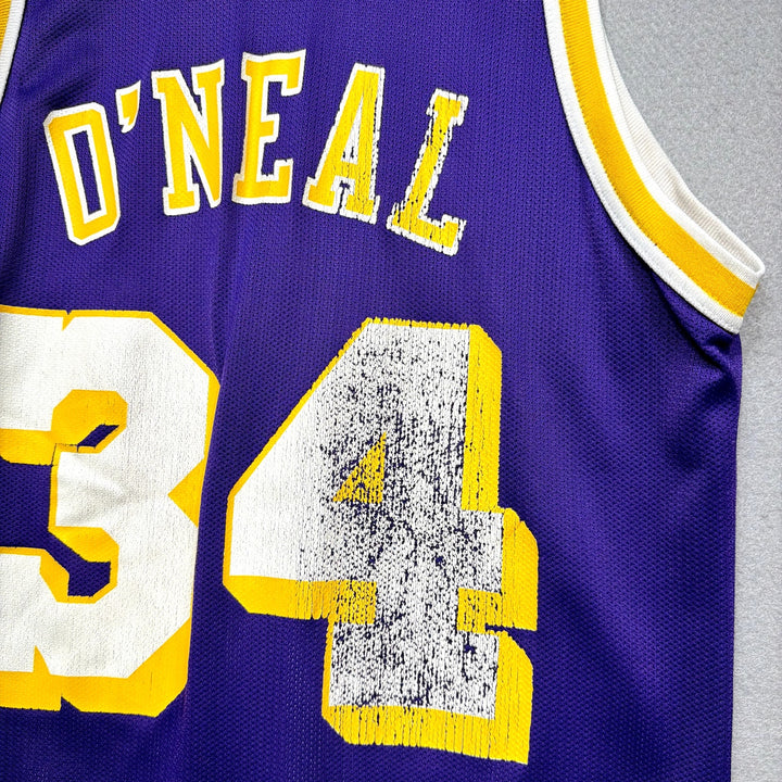 Vintage Shaquille O'neal Shaq Lakers Champion Jersey Size Medium