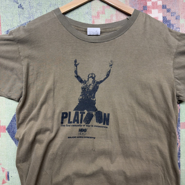 Platoon Movie Vintage HBO Promo T Shirt Size Large 80s