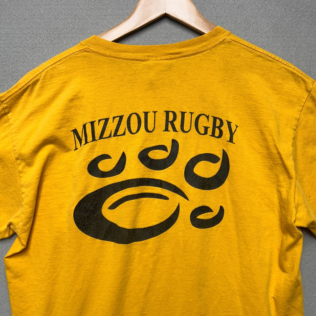 Vintage Mizzou Rugby Yellow T Shirt Size Medium