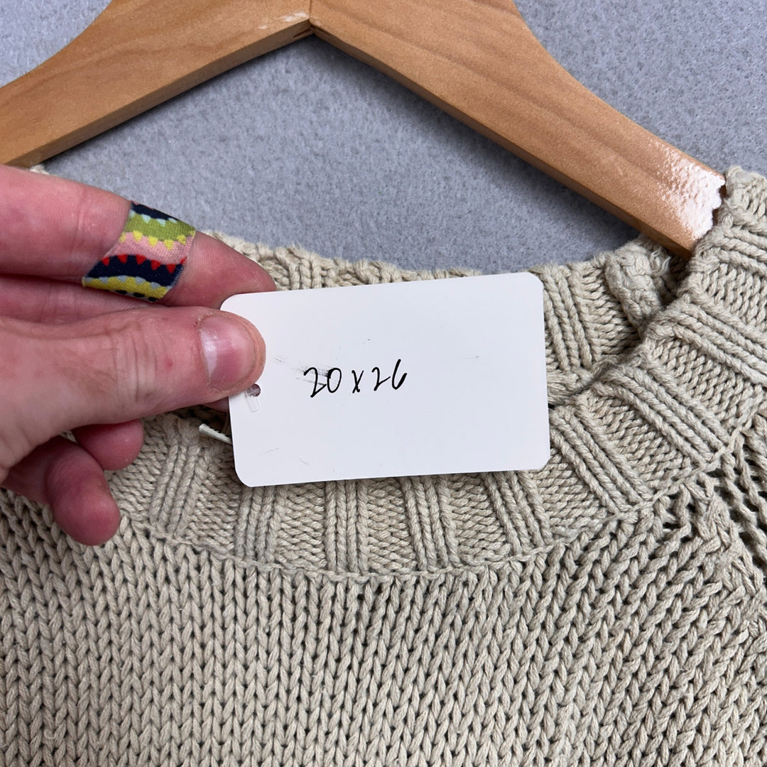 Vintage Eddie Bauer Women's Cotton Linen Blend Sweater Size XL