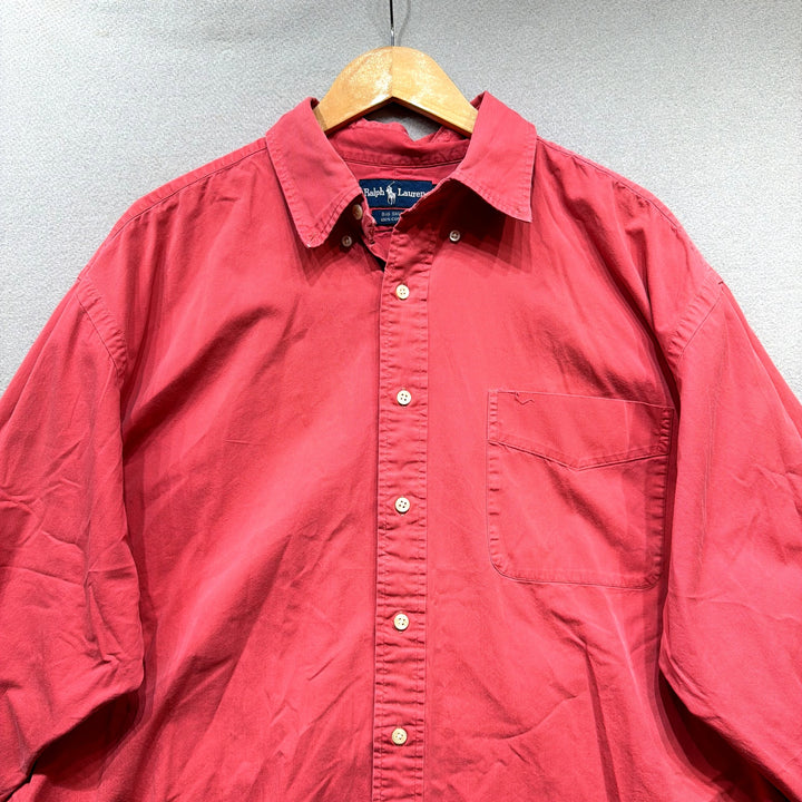 Vintage Polo Ralph Lauren Pink Big Shirt Size Large
