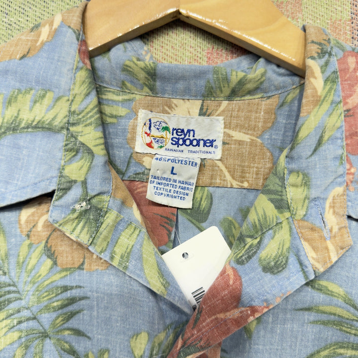 Reyn Spooner Vintage Hawaiian Floral Button Down Shirt Large 90s