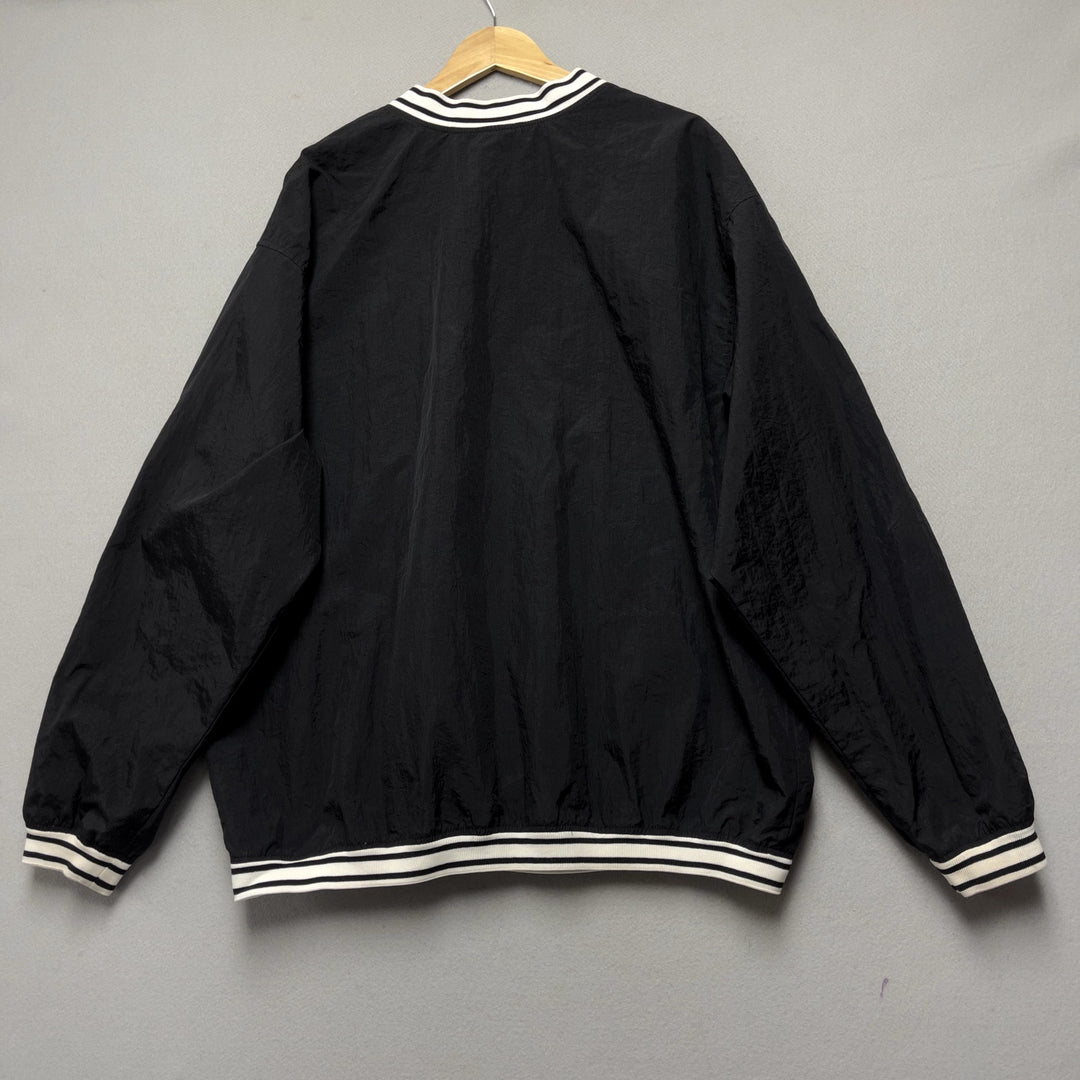 90's Nike Men's Black Windbreaker Pullover Coaches Top Size XL