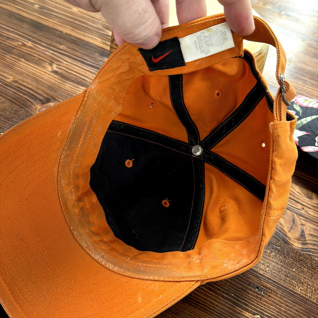 Vintage Nike Swoosh Orange Strapback Hat