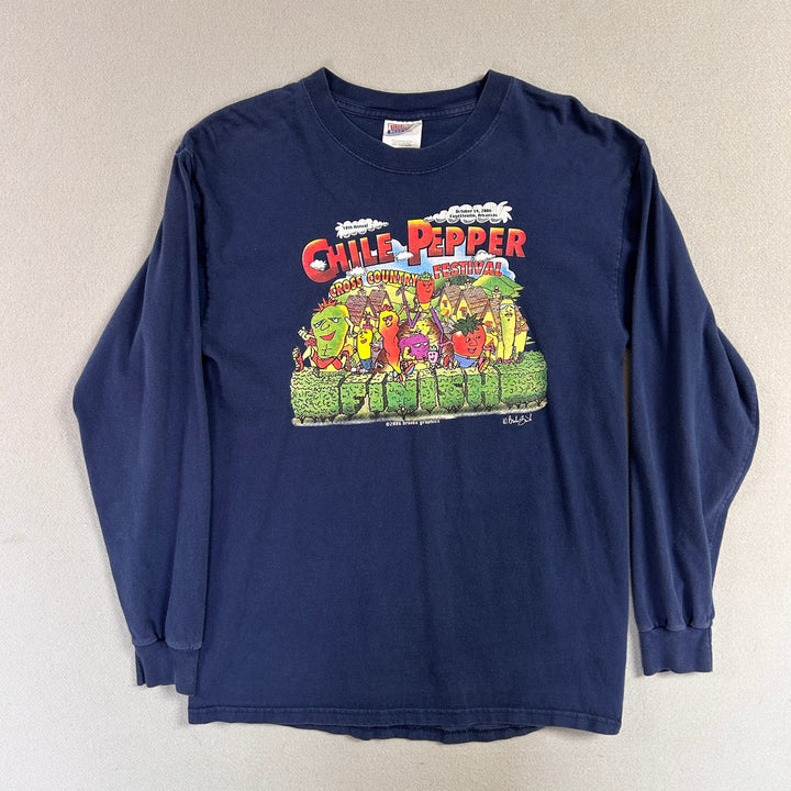 Vintage Chile Pepper Cross Country Long Sleeve T Shirt Size Medium