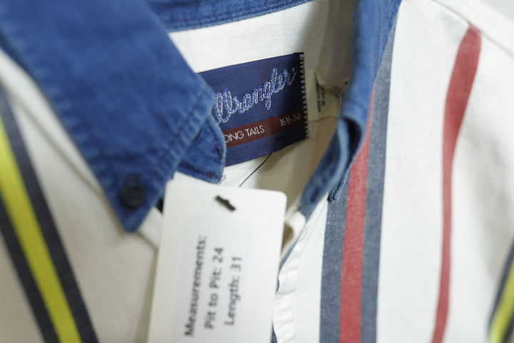 Wrangler Striped Brushpopper Vintage Shirt Large 90s