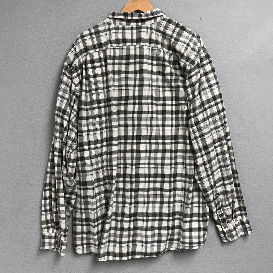 Eddie Bauer Black and White Plaid Shirt Size XXL