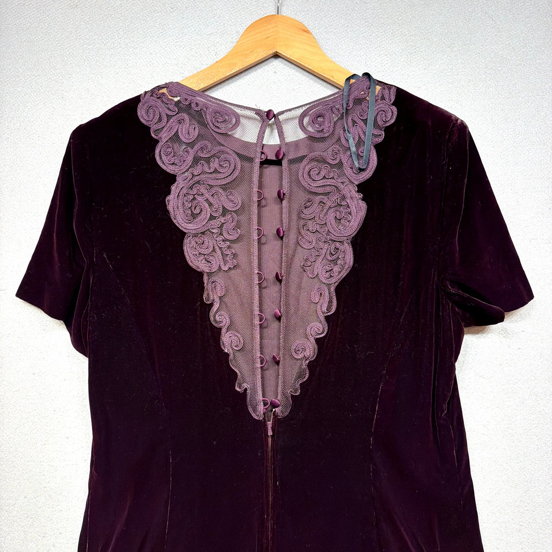 Vintage Maggy London Velour Dress Size 14