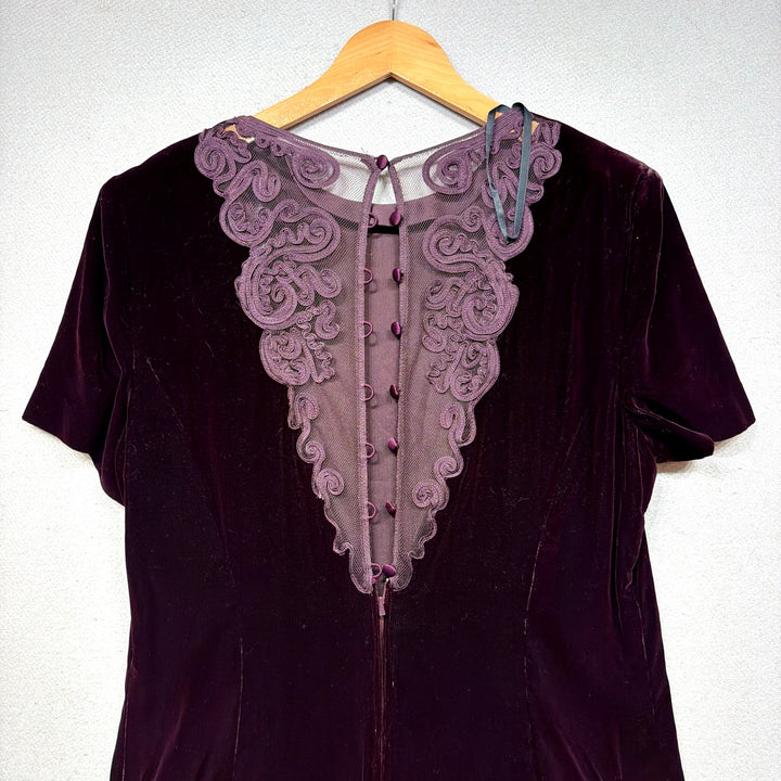 Vintage Maggy London Velour Dress Size 14